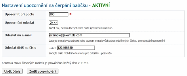 Upozorn�n� bal��ky